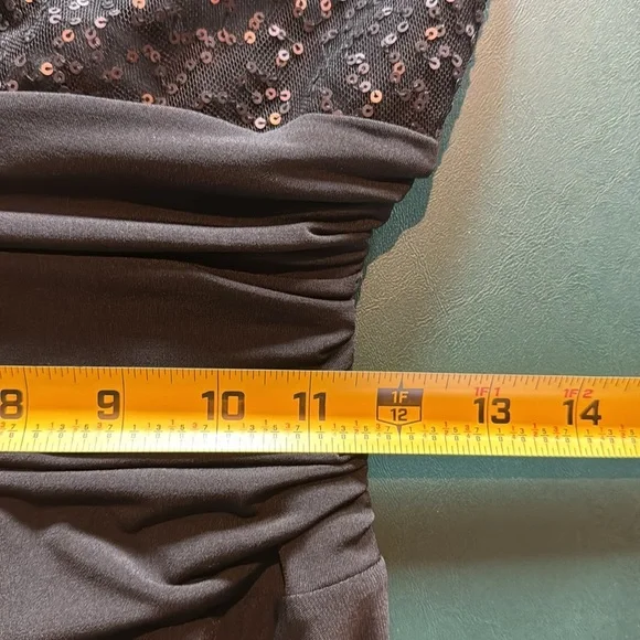 White House Black Market Sequined Halter Cocktail Dress Black Midi Sz 6 NWT - Picture 13 of 14